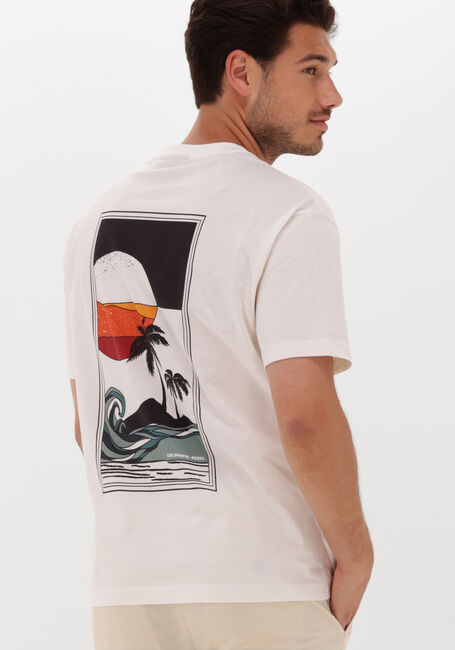 Gebroken wit COLOURFUL REBEL T-shirt SUNSET BACK PRINT BASIC TEE - large