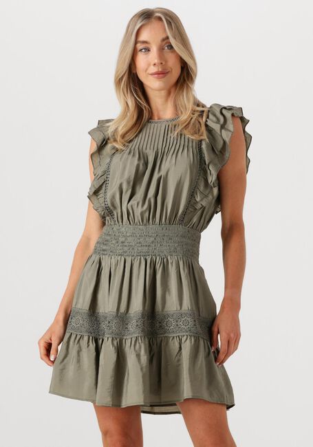 Khaki CO'COUTURE Mini jurk CALLUMCC FRILL PINTUCK DRESS - large