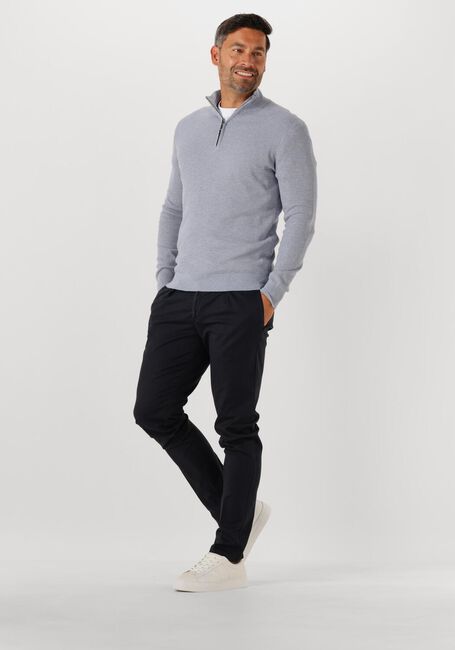 Grijze PROFUOMO Trui PULLOVER HALF ZIP TWINKLE SLUB - large