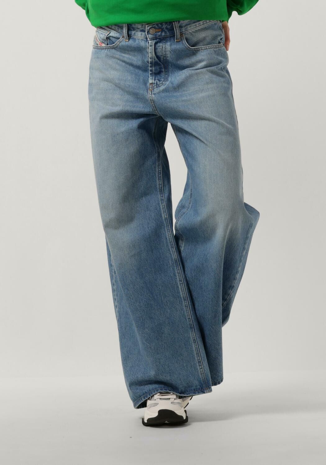 Diesel Blauwe Wijde Pijp Jeans met Losse Pasvorm Blue Dames