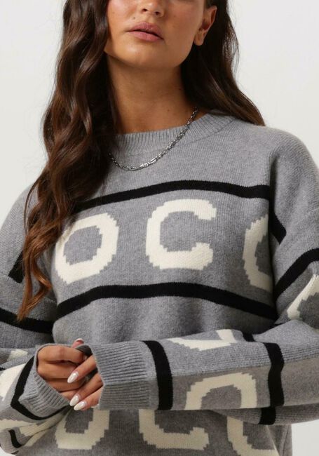 Grijze CO'COUTURE Trui ROW LOGO KNIT - large