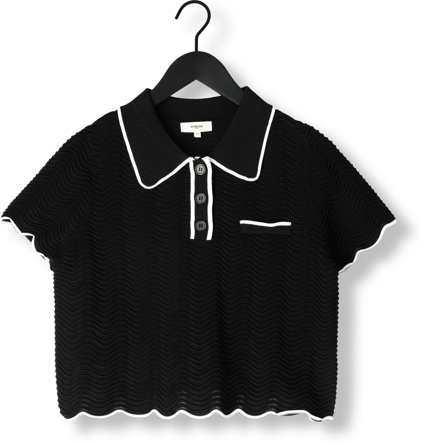 SUNCOO Dames Tops & T-shirts Pikil Zwart