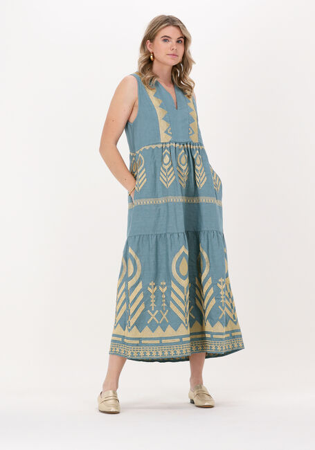 Blauwe GREEK ARCHAIC KORI Maxi jurk SLEEVELESS DRESS - large