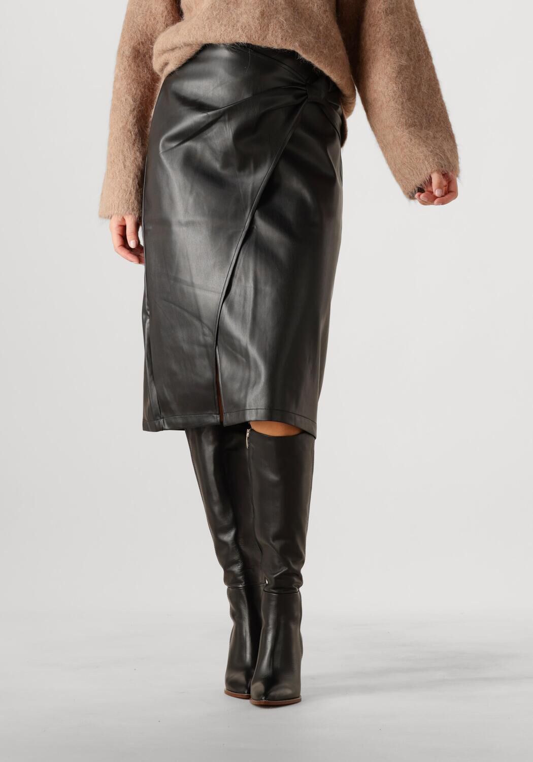 Aimée the Label Maxime Vegan Midi Rok Zwart Black Dames