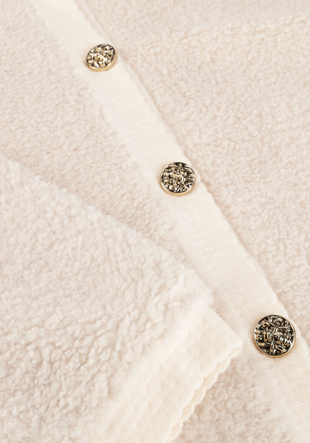 Ecru NEO NOIR Vest LIMO FLUFFY KNIT CARDIGAN - large