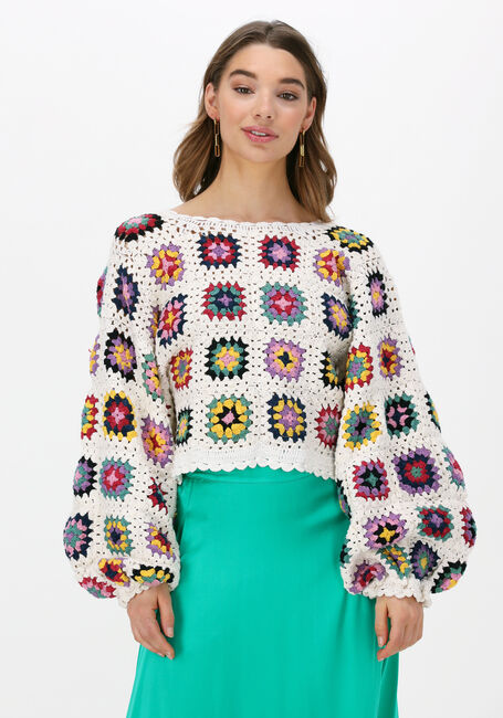 Gebroken wit SISSEL EDELBO Trui LUCRETIA CROCHET TOP - large
