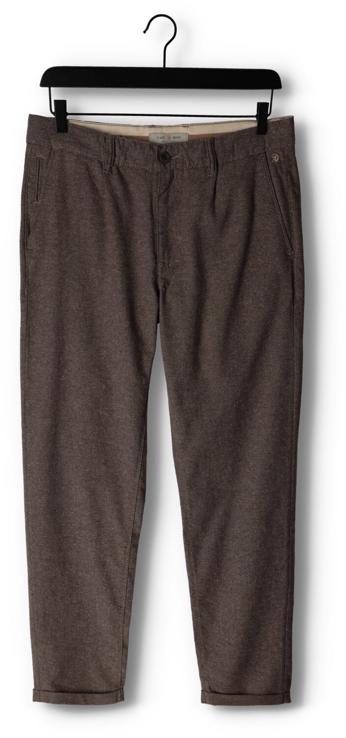 CAST IRON Heren Broeken Chino Wool Structure Taupe