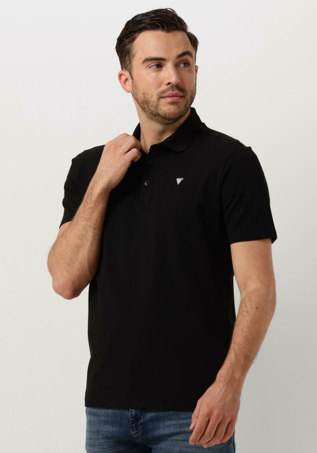 PURE PATH Heren Polo's & T-shirts Pure Logo Polo With Chest Print Zwart