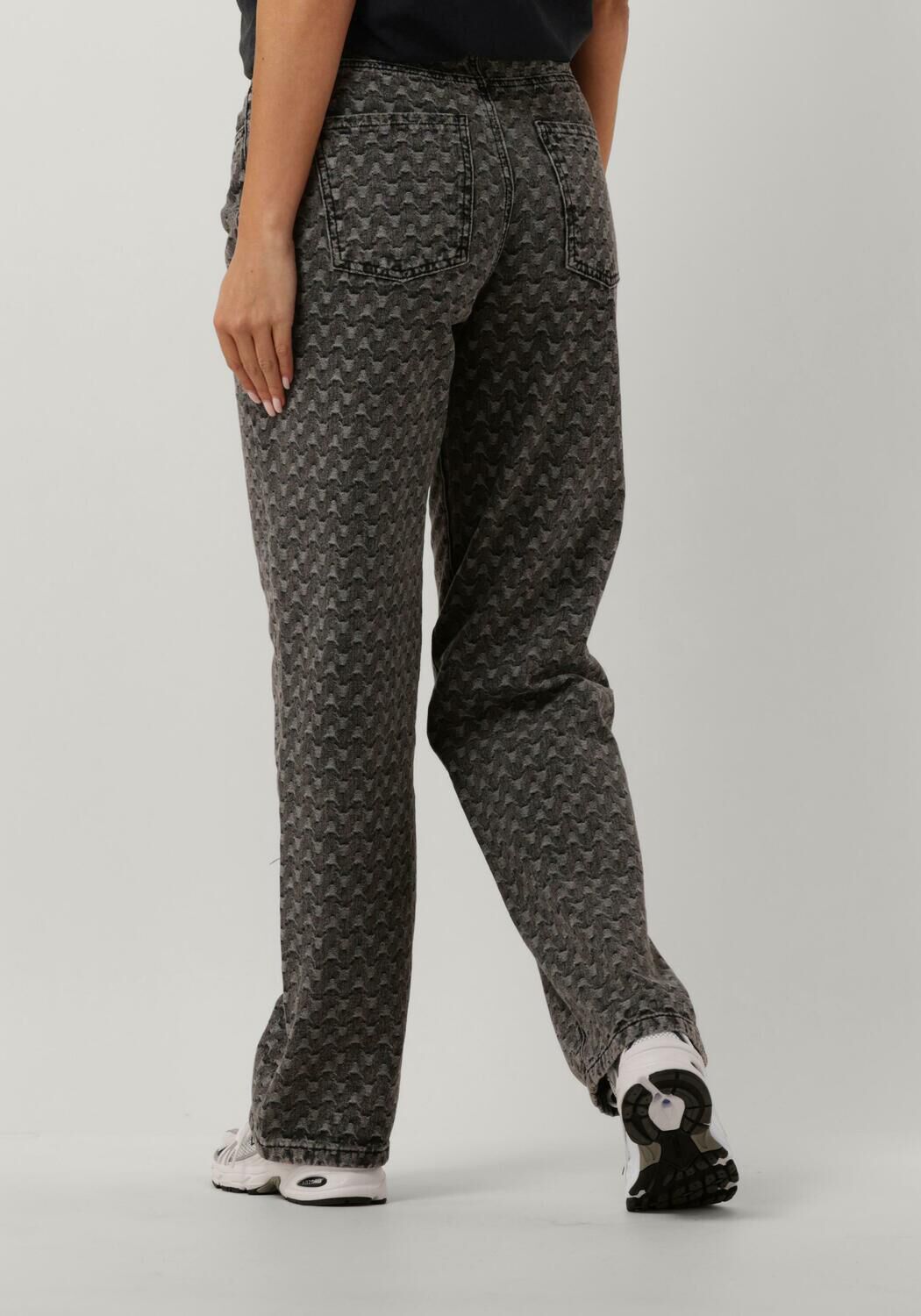 ALIX THE LABEL Dames Jeans Ladies Woven Fancy Denim Pants Donkergrijs