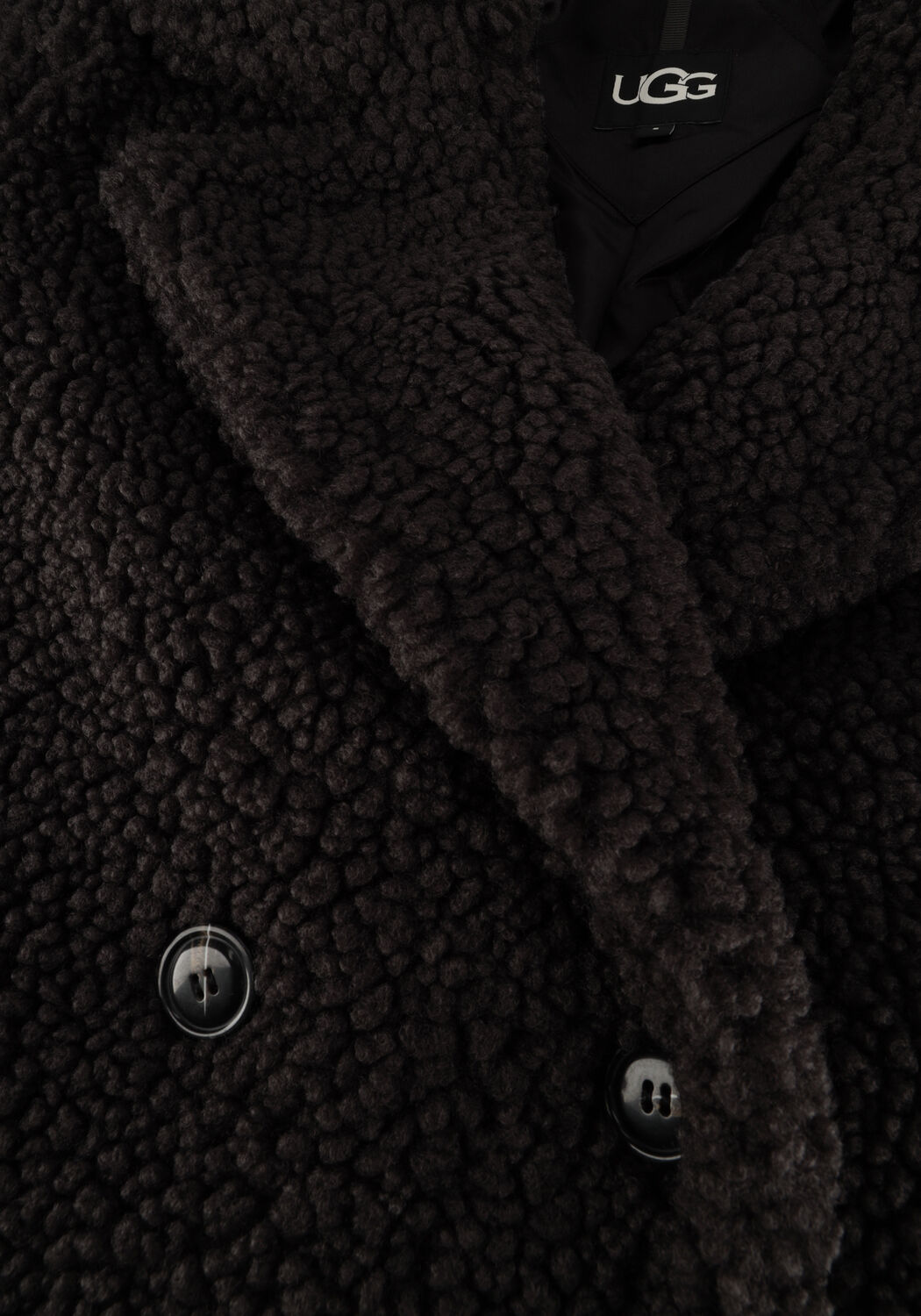 Zwarte UGG Teddy jas GERTRUDE LONG TEDDY COAT - large