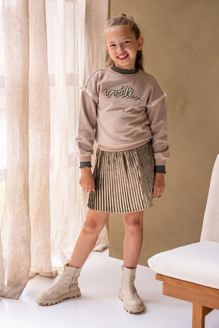Grijze LIKE FLO Sweater DANEE SWEATER WITH RUFFLES - large