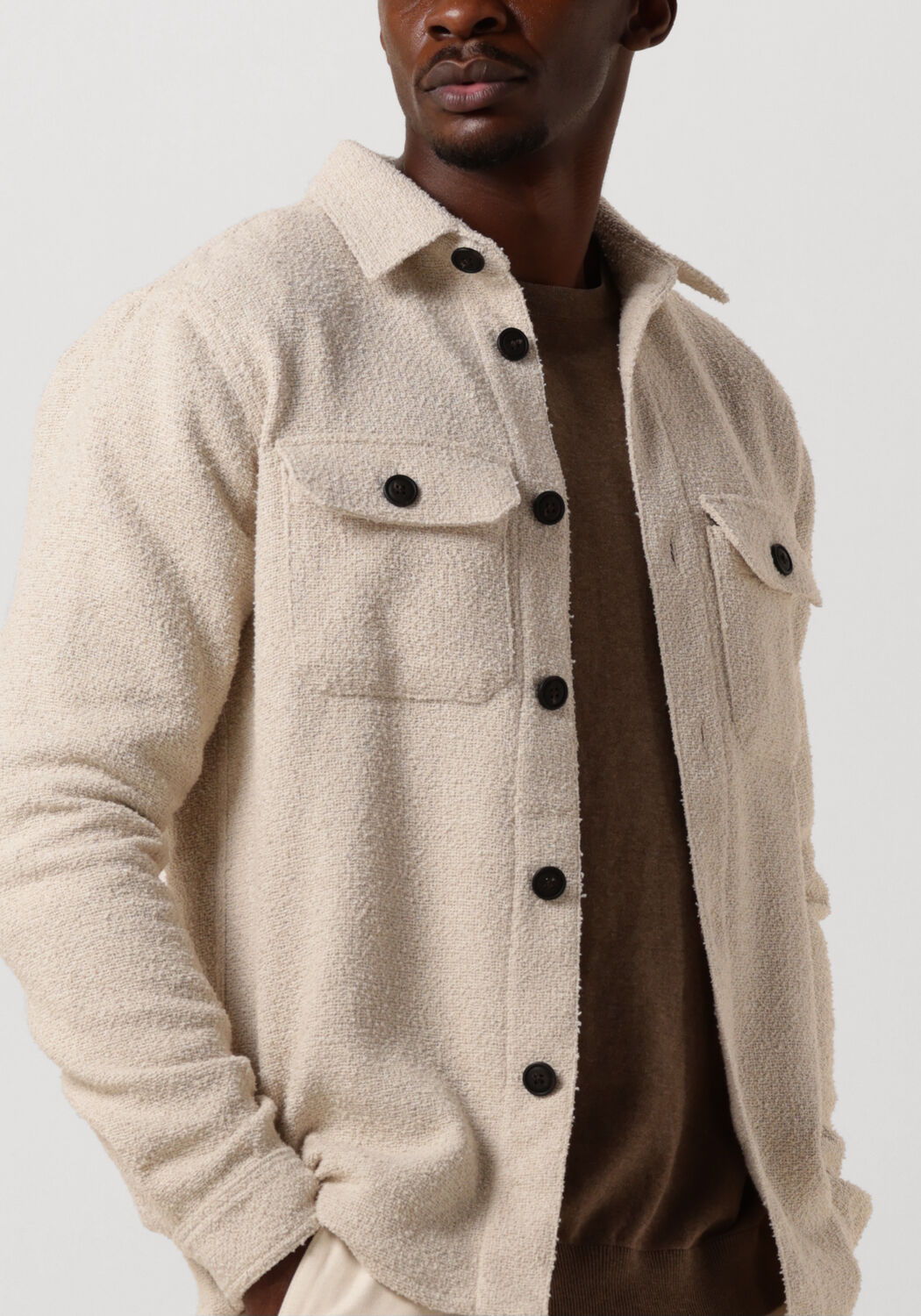 PROFUOMO Heren Overshirts Overshirt Boucle Beige
