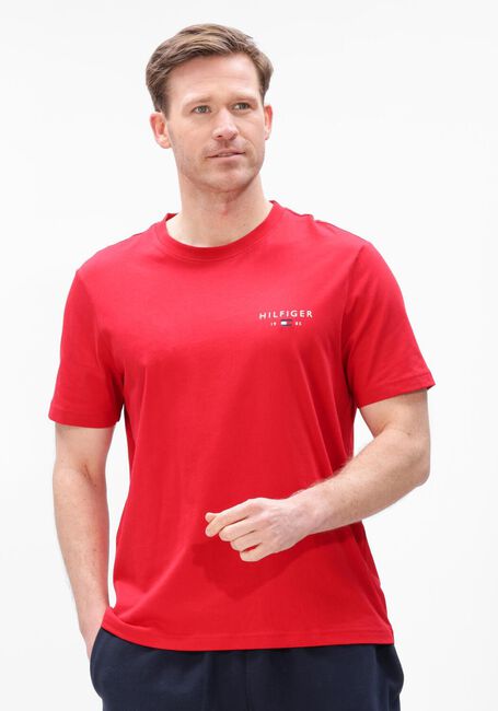 Rode TOMMY HILFIGER T-shirt BRAND LOVE SMALL HILFIGER TEE - large