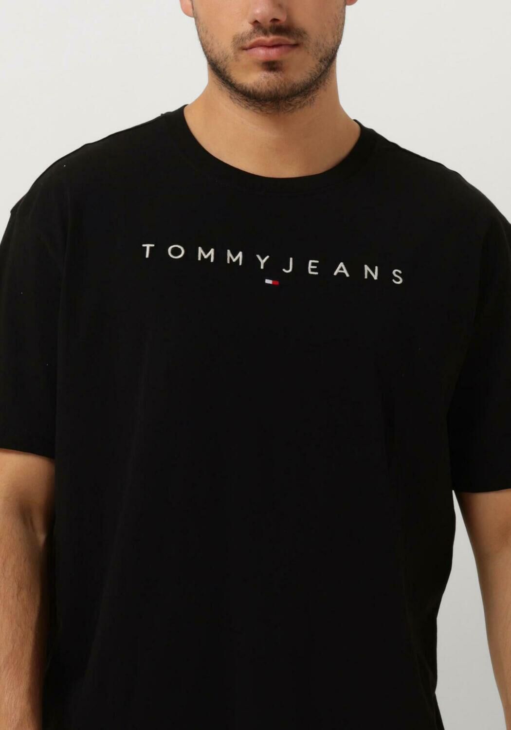 TOMMY JEANS Heren Polo's & T-shirts Tjm Reg Linear Logo Tee Ext Zwart