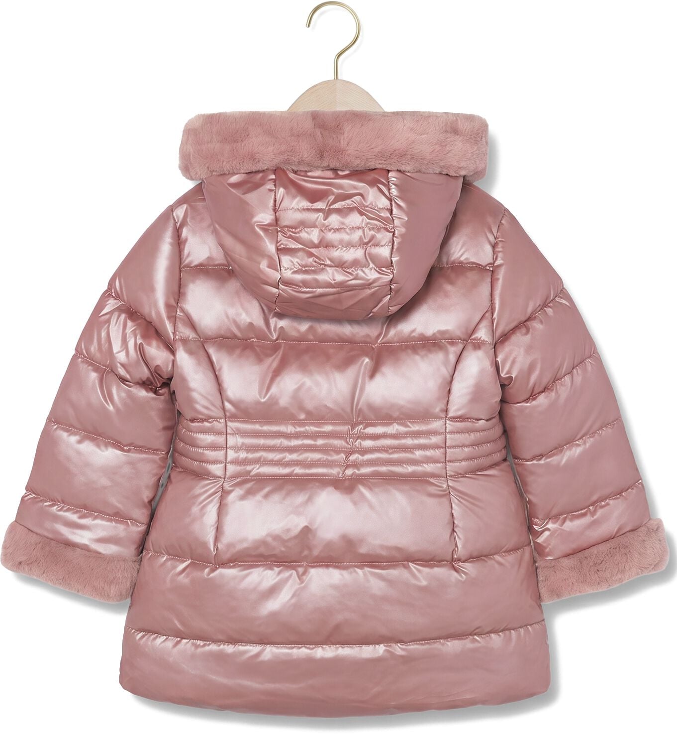 MAYORAL Meisjes Jassen Metallic Fauxfur Puffer Jacket Roze