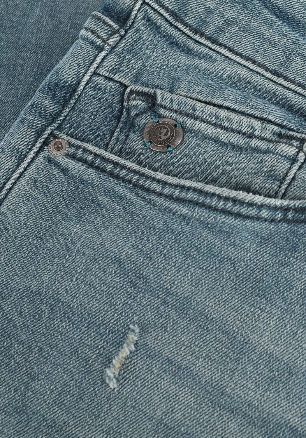 Donkerblauwe CAST IRON Slim fit jeans RISER SLIM GREEN CAST - large