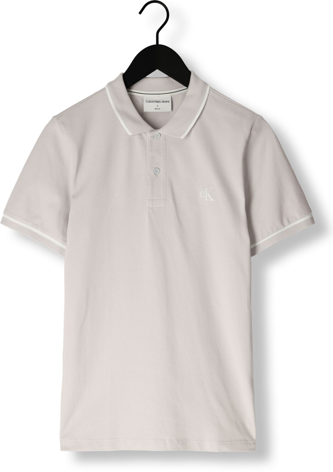CALVIN KLEIN Heren Polo's & T-shirts Tipping Slim Polo Lichtgrijs