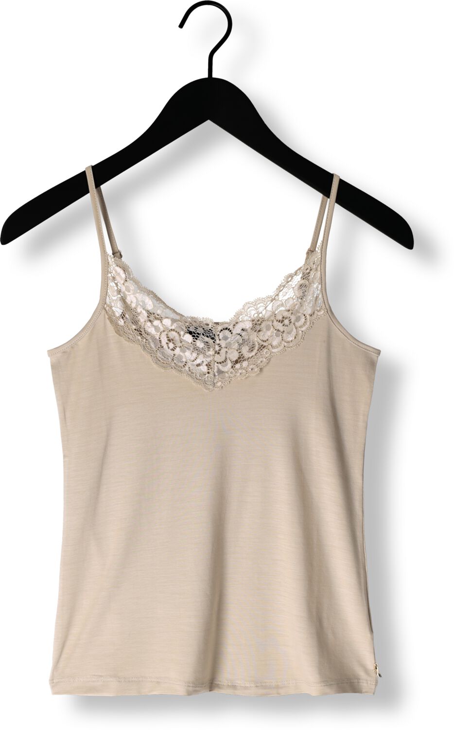 JANSEN AMSTERDAM Dames Tops & T-shirts Alora Hemdje Tc 103 Spaghetti With Lace Beige