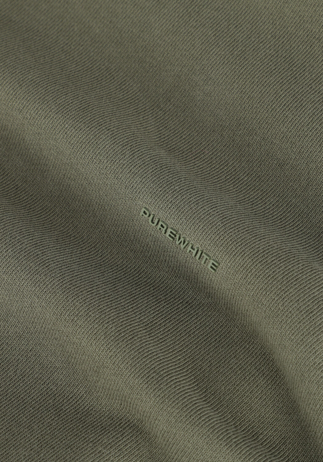 Olijf PUREWHITE Trui ORGANIC FABRIC CREWNECK WITH TRIANGLE SELF FABRIC PATCH ON BACK - large