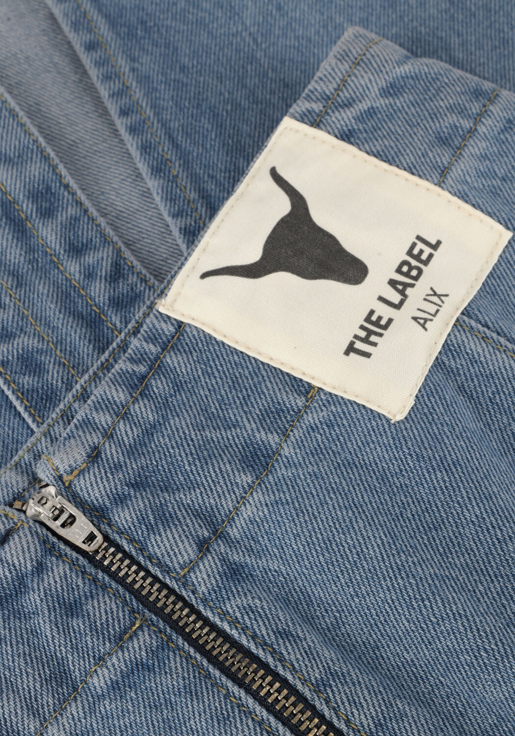 Blauwe ALIX THE LABEL Maxirok LADIES WOVEN THE LABEL MAXI DENIM SKIRT - large