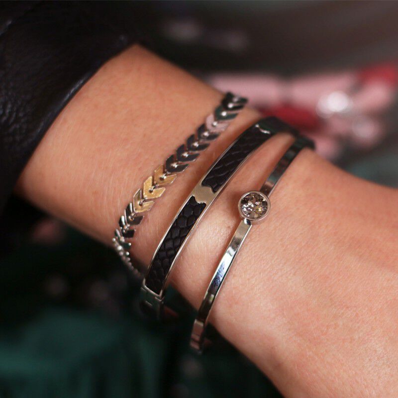 Zilverkleurig MY JEWELLERY Armbanden LITTLE STONE BANGLE - large