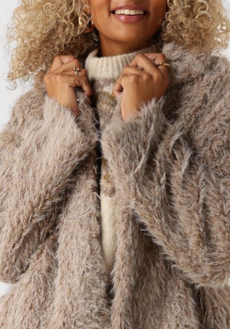 Beige Y.A.S. Faux fur jas YASTEDSY JACKET - large