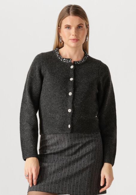 Donkergrijze NEO NOIR Vest MARIE STONE KNIT CARDIGAN - large