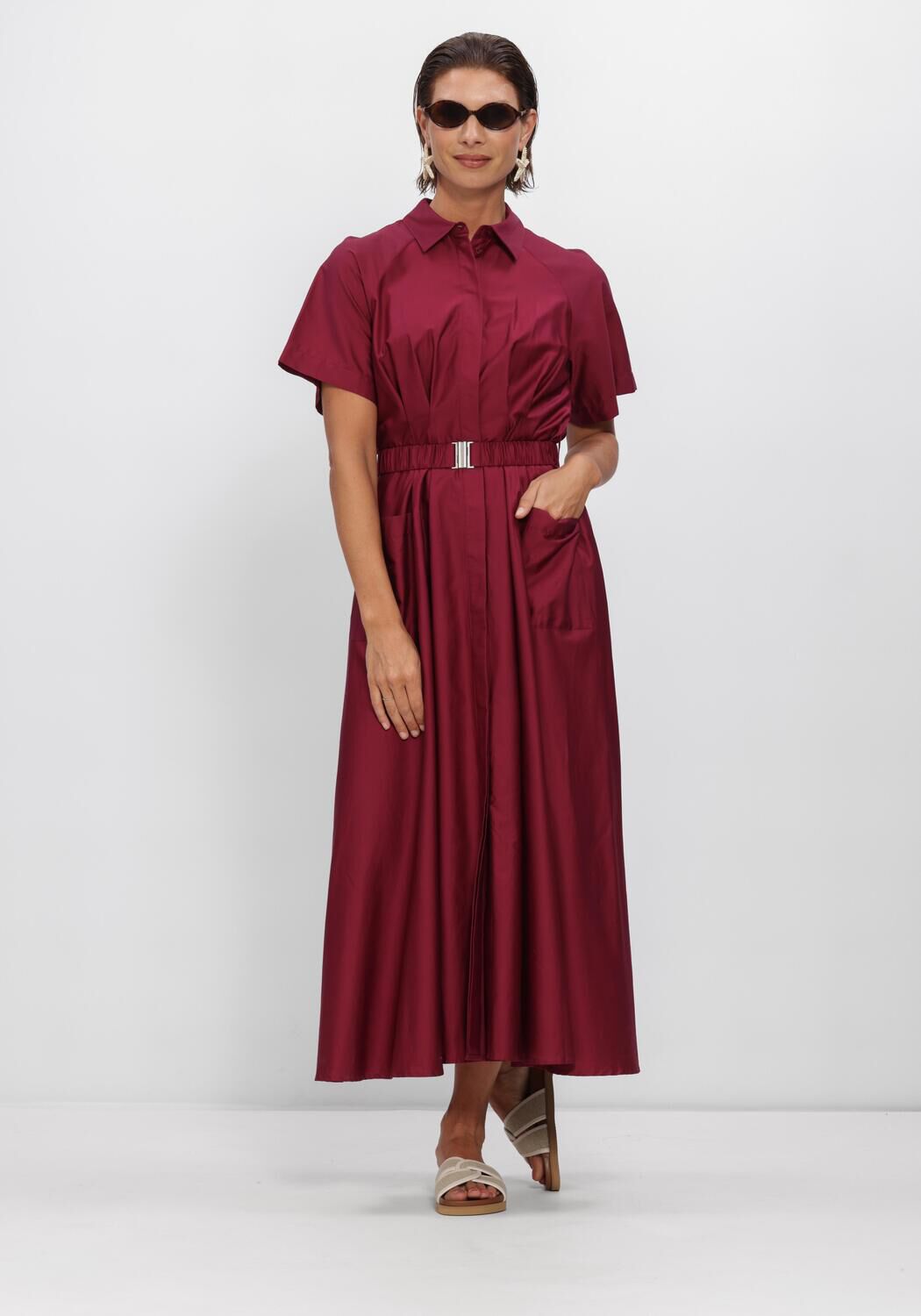 Bordeaux Y.A.S. Jurken YASSIMANA SS LONG DRESS - large