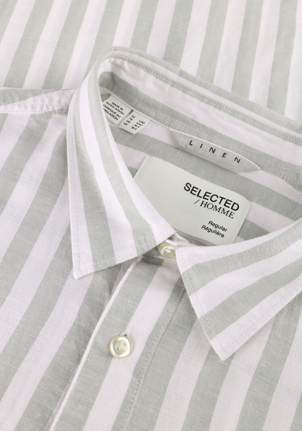 Groene SELECTED MEN Casual overhemd SLHREG-SUN SHIRT SS NOOS - large