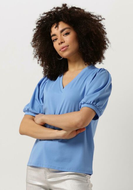 Lichtblauwe OBJECT Top OBJCAROLINE S/S TOP - large
