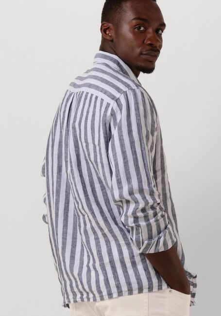 Blauwe TOMMY HILFIGER Casual overhemd BRETON LINEN STRIPE CF SHIRT - large