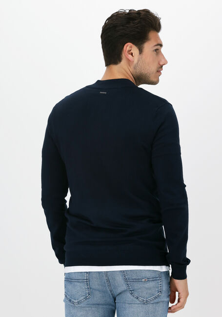Donkerblauwe PUREWHITE Trui ESSENTIAL KNIT HALF ZIP LS - large