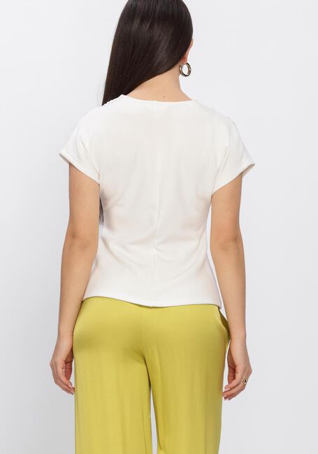 Witte SELECTED WOMEN Tops & T-shirts SLFTENNY SS V-NECK GATHERED TOP - large