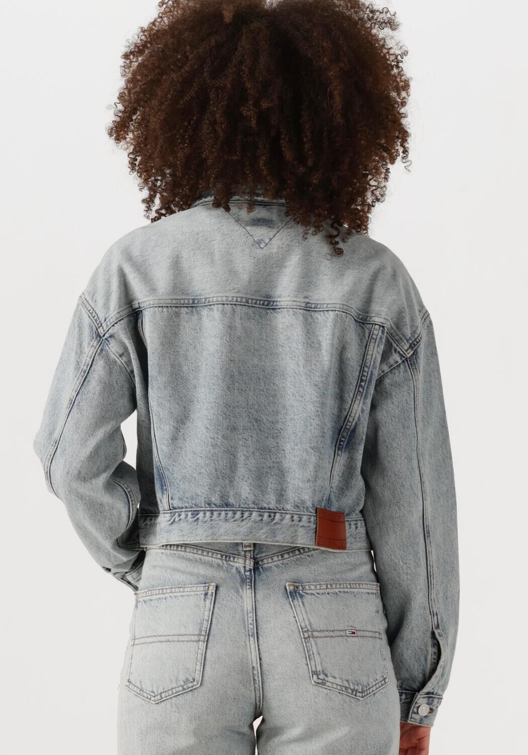 TOMMY JEANS Dames Jassen Ovsz Crop Trucker Jacket Bi6012 Blauw