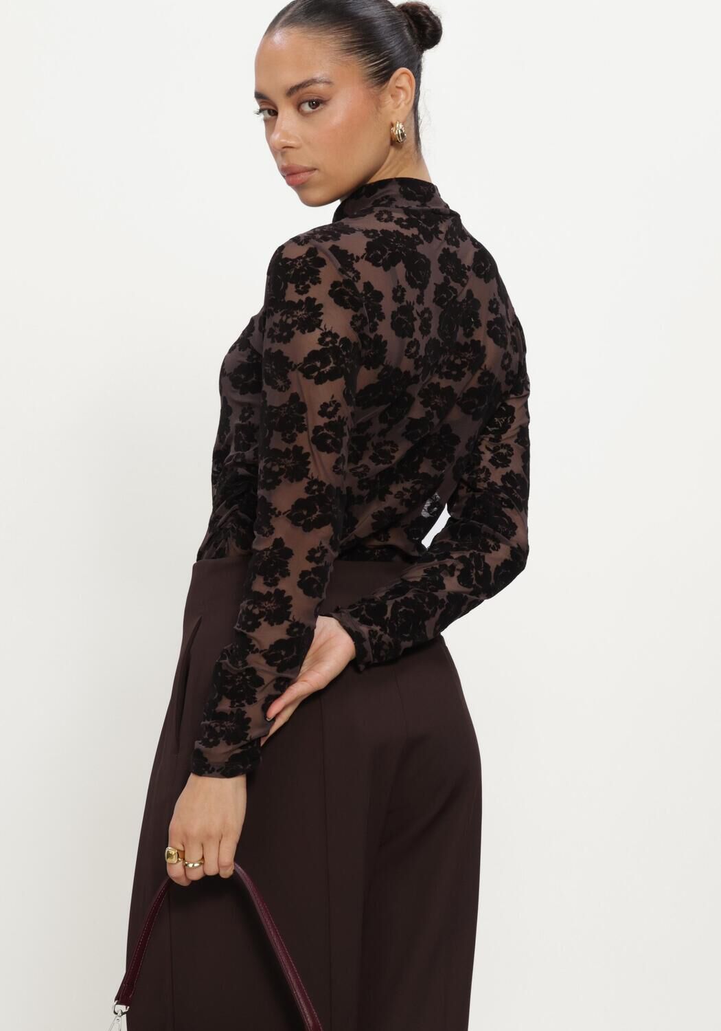 Bruine MSCH COPENHAGEN Top MSCHISA ILLENORA M TOP AOP - large