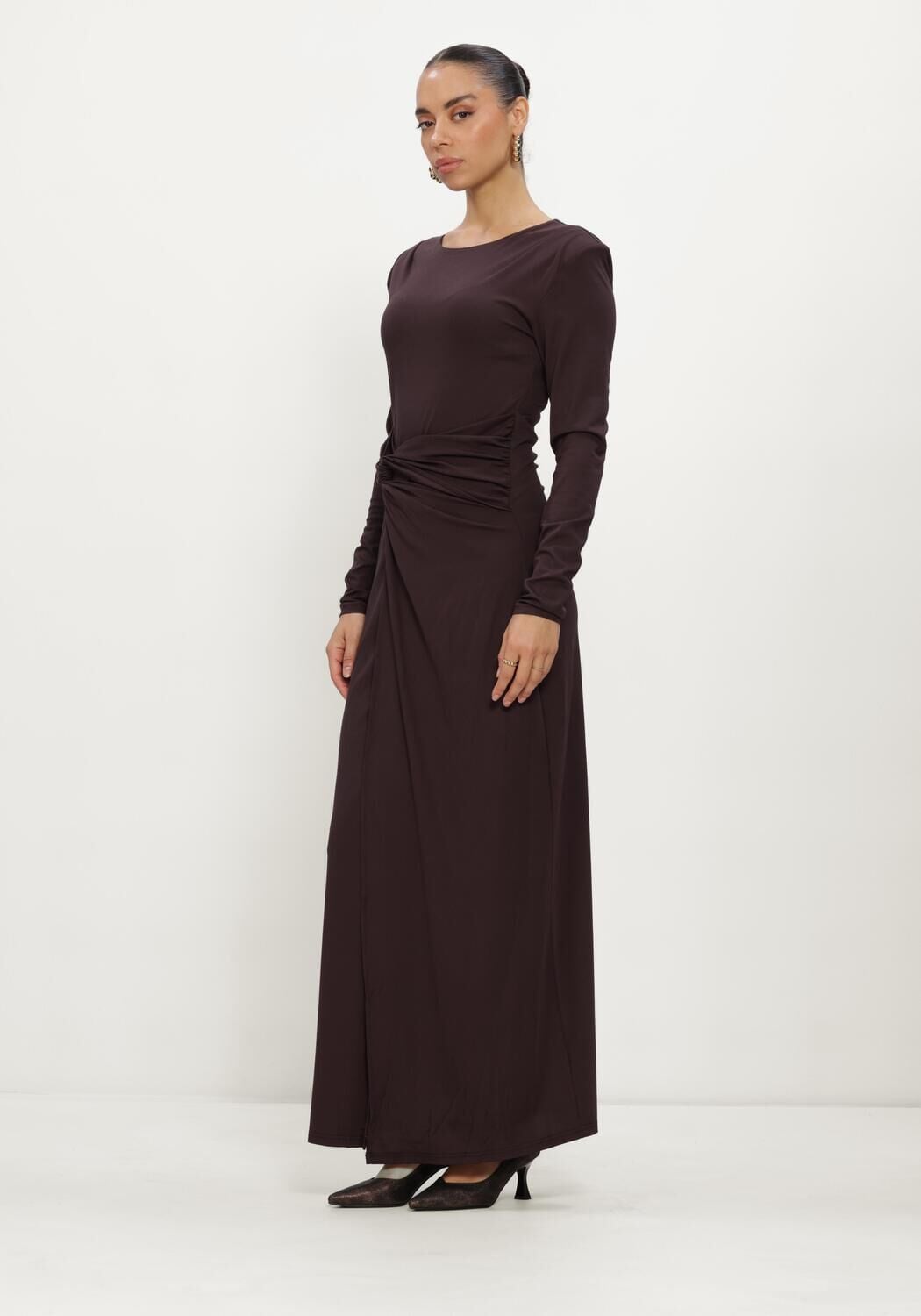 Bruine FREEBIRD Midi jurk DONNE - large