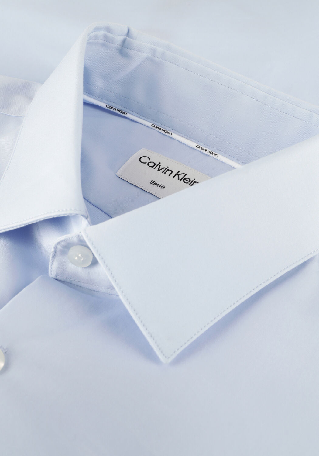 Lichtblauwe CALVIN KLEIN Klassiek overhemd POPLIN STRETCH SLIM SHIRT - large