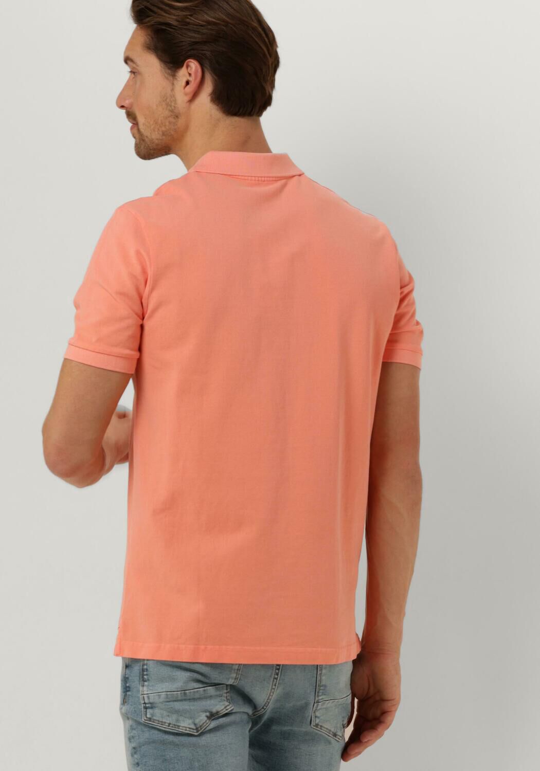 SCOTCH & SODA Heren Polo's & T-shirts Garment Dyed Organic Cotton Pique Polo Perzik