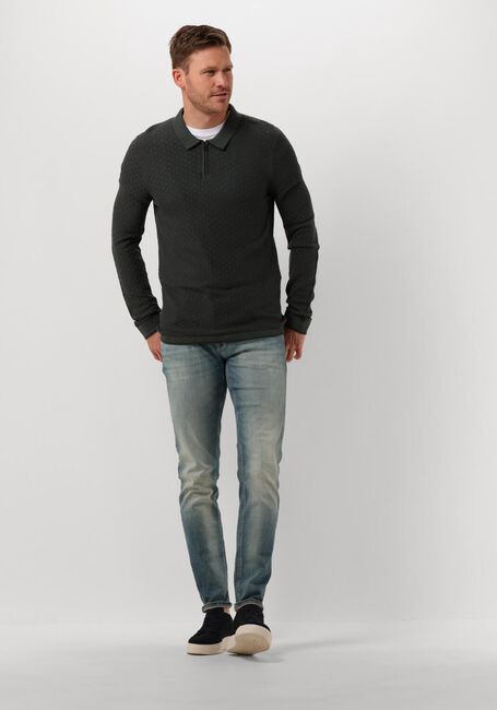 Groene CAST IRON Polo LONG SLEEVE POLO COTTON MODAL - large