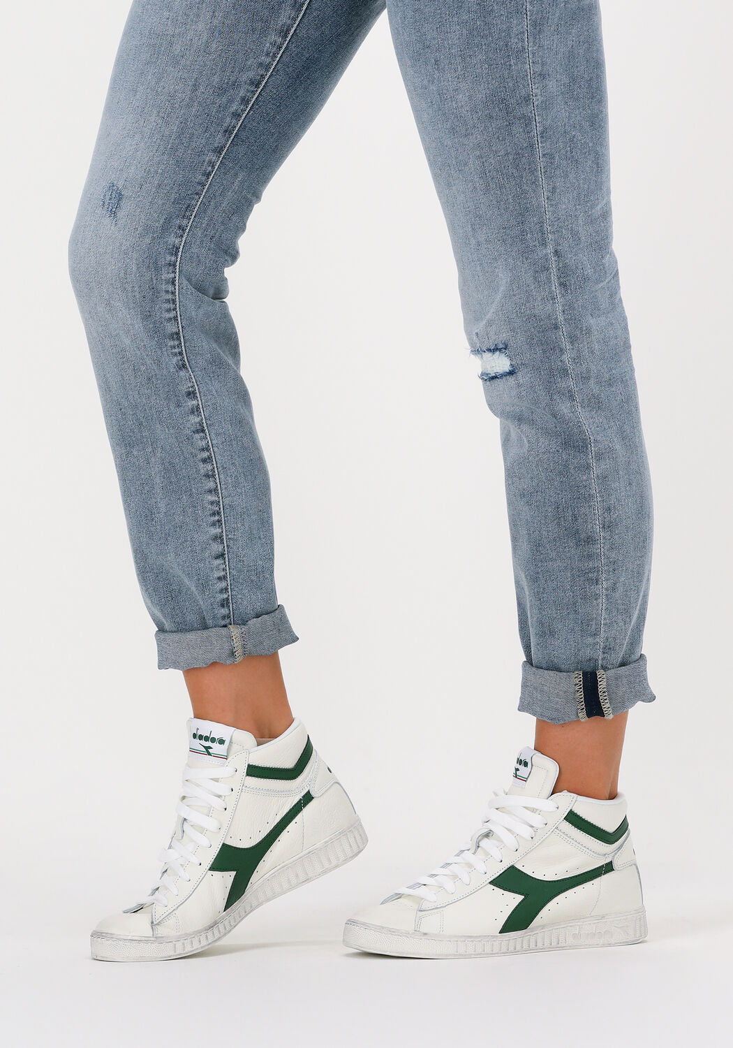 witte diadora hoge sneaker game l high waxed wn