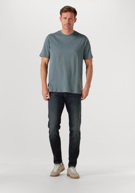 Blauwe CAST IRON T-shirt REGULAR FIT INTERLOCK - large