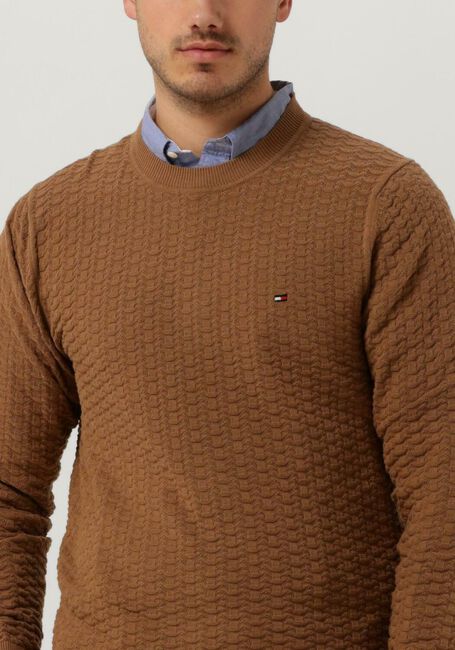 Camel TOMMY HILFIGER Trui EXAGGERATED STRUCTURE CREW NECK - large