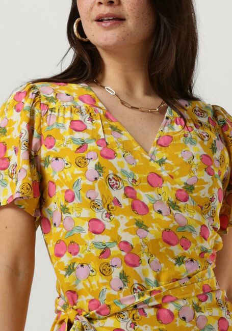 Gele POM AMSTERDAM Midi jurk DRESS 7307 - large