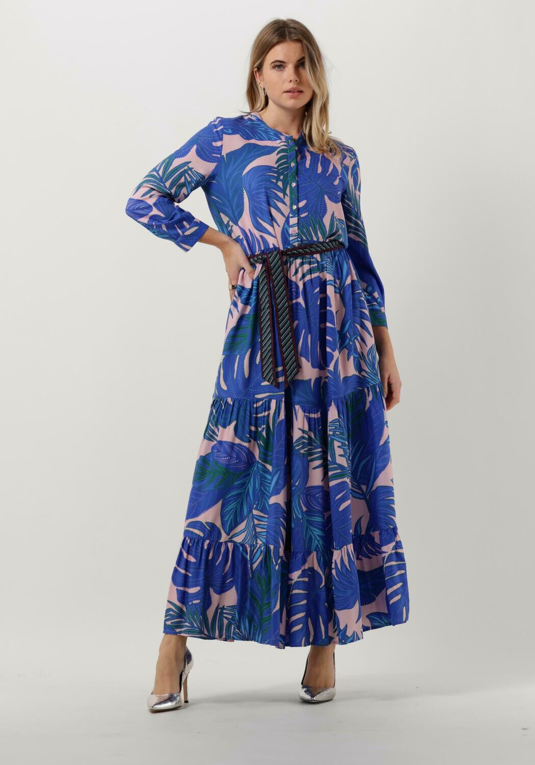 blauwe lollys laundry maxi jurk nee dress
