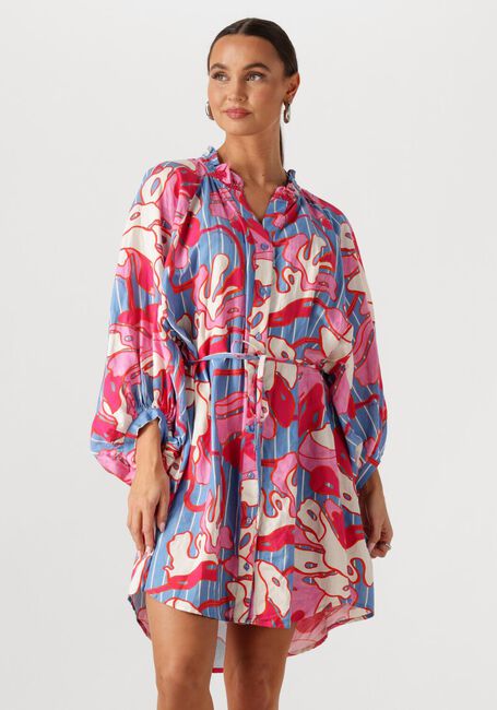 Multi POM AMSTERDAM Jurken DRESS URBAN FLORA STRIPE LINEN - large