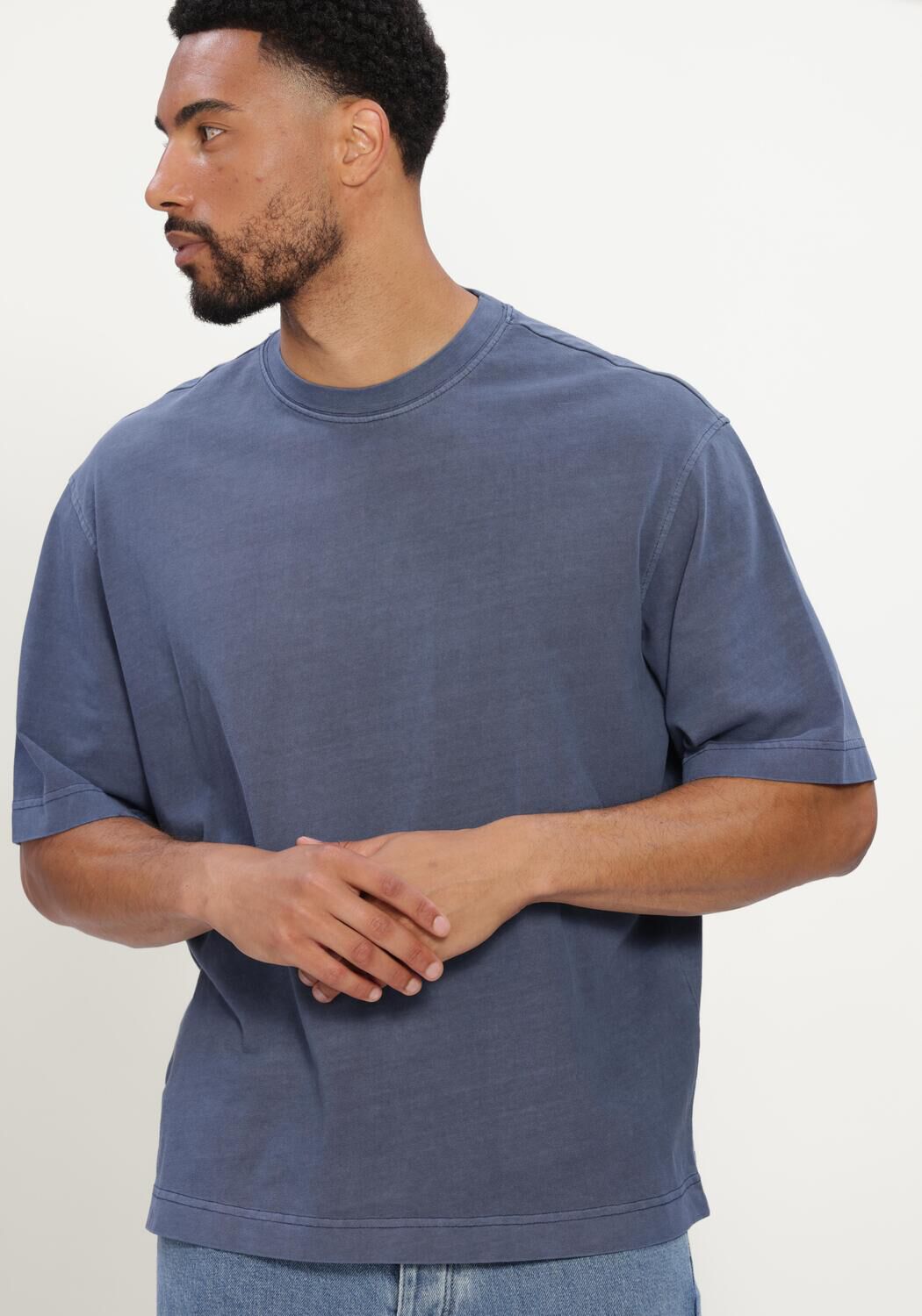 Blauwe SELECTED MEN T-shirt SLHBOXYCORY SS O-NECK TEE - large