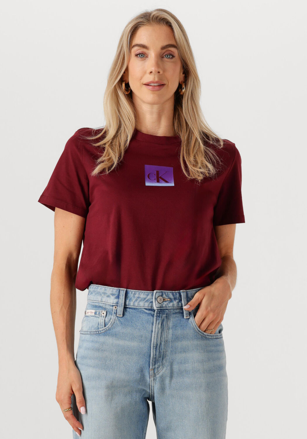 CALVIN KLEIN Dames Tops & T-shirts Ss Classic Fit Tee Bordeaux