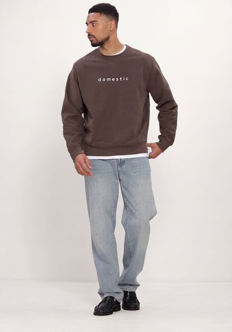 Bruine SELECTED MEN Sweater SLMDOMESTIC RELAXAXEL LS CREW NECK SWEAT - large