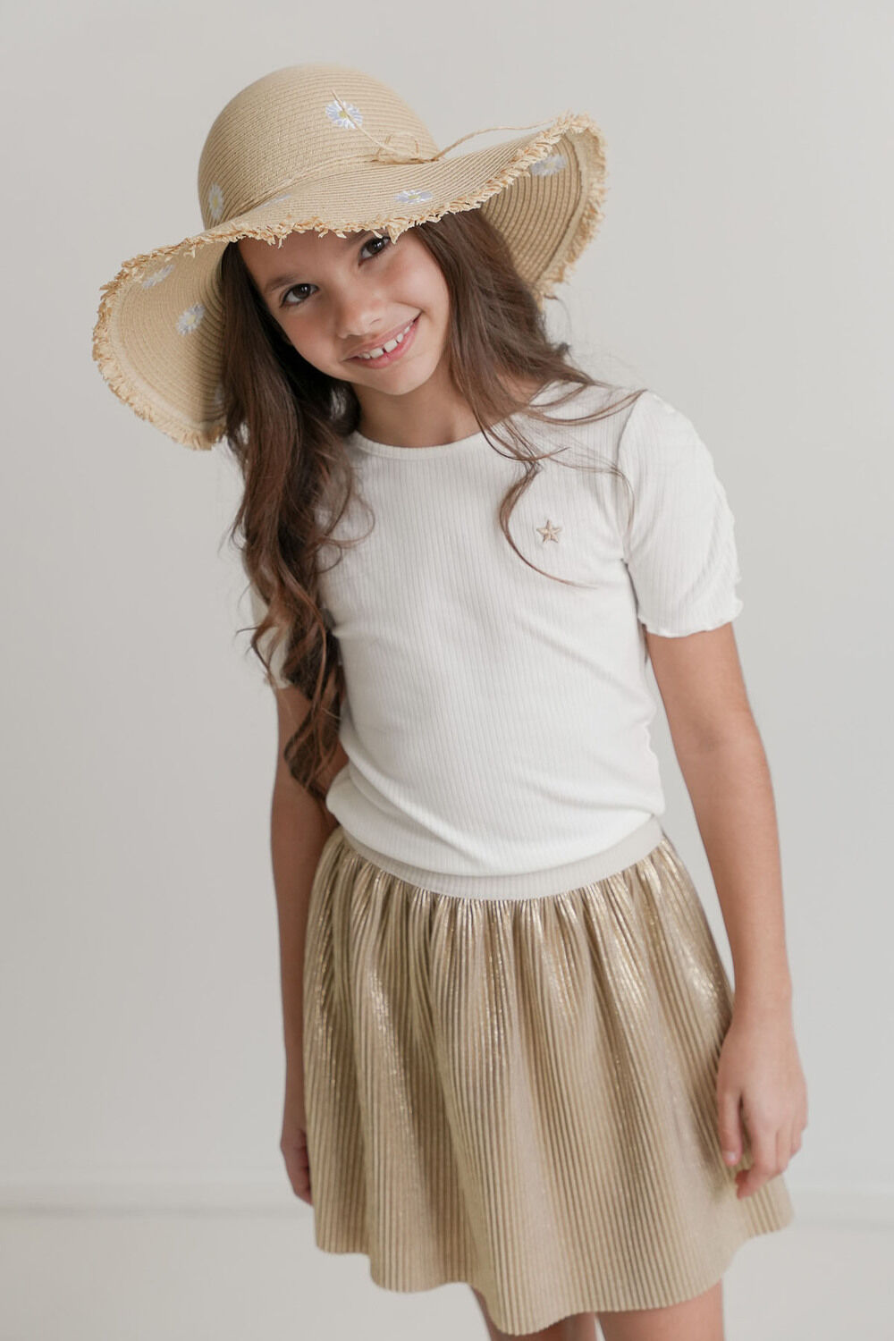 Witte LIKE FLO T-shirt ELISE FLO GLITTER TOP - large