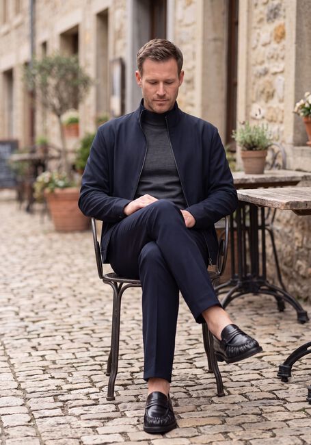 Donkergrijze STEFANO LAURAN Trui TURTLE NECK MERINO - large